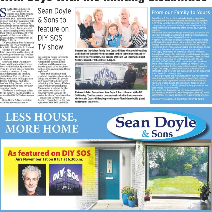 Sean Doyle Windows to feature on DIY SOS TV show
